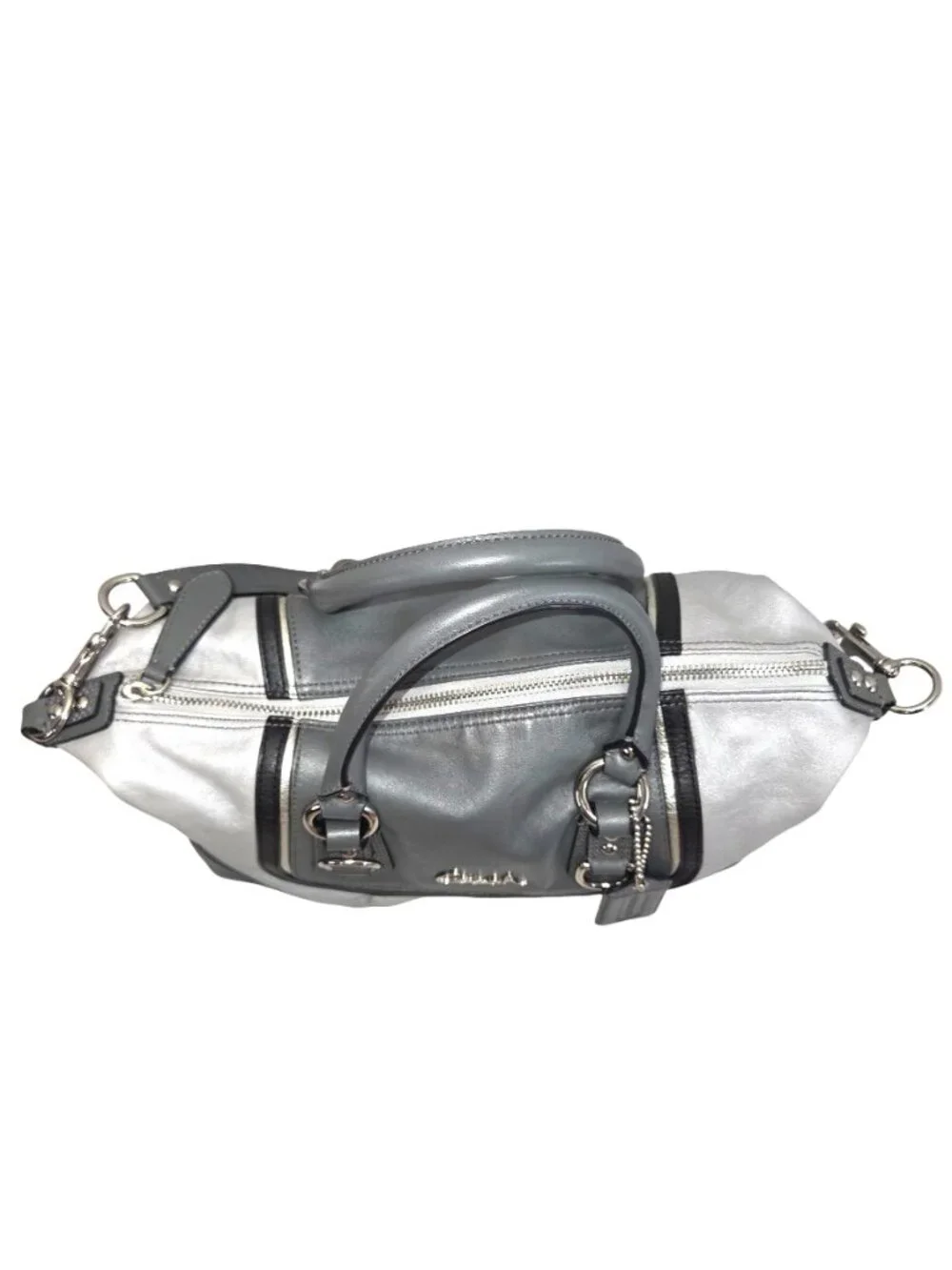 Coach 2012 Ashley Spectator 2-Way Gray Leather Satchel Bag Purse F17455